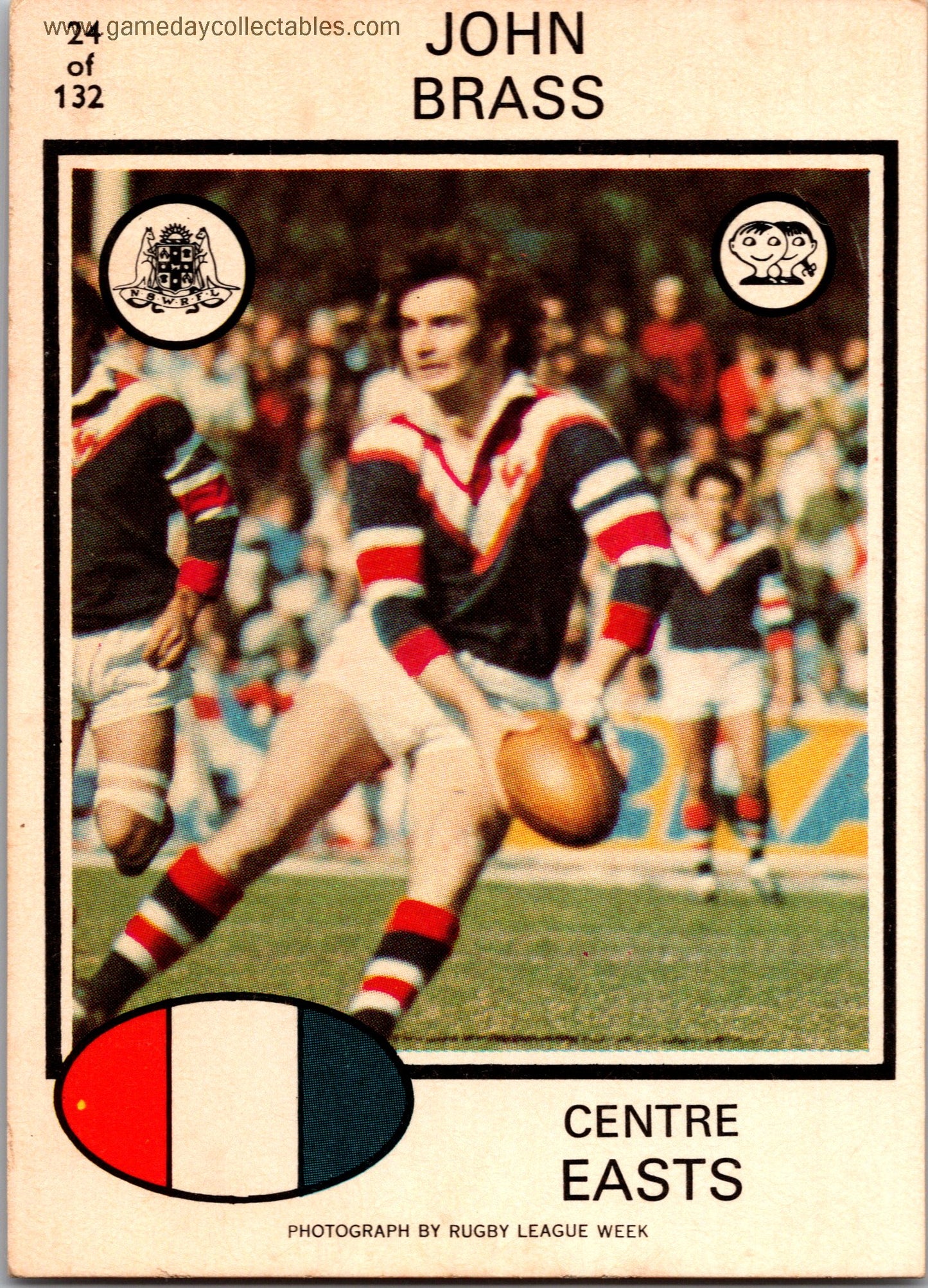 1975 SCANLENS - 024 John Brass - Eastern Suburbs Roosters