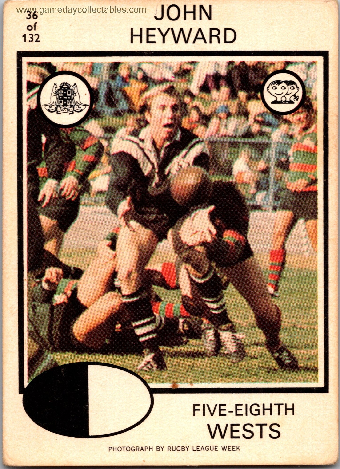1975 SCANLENS - 036 John Heyward - Western Suburbs Magpies