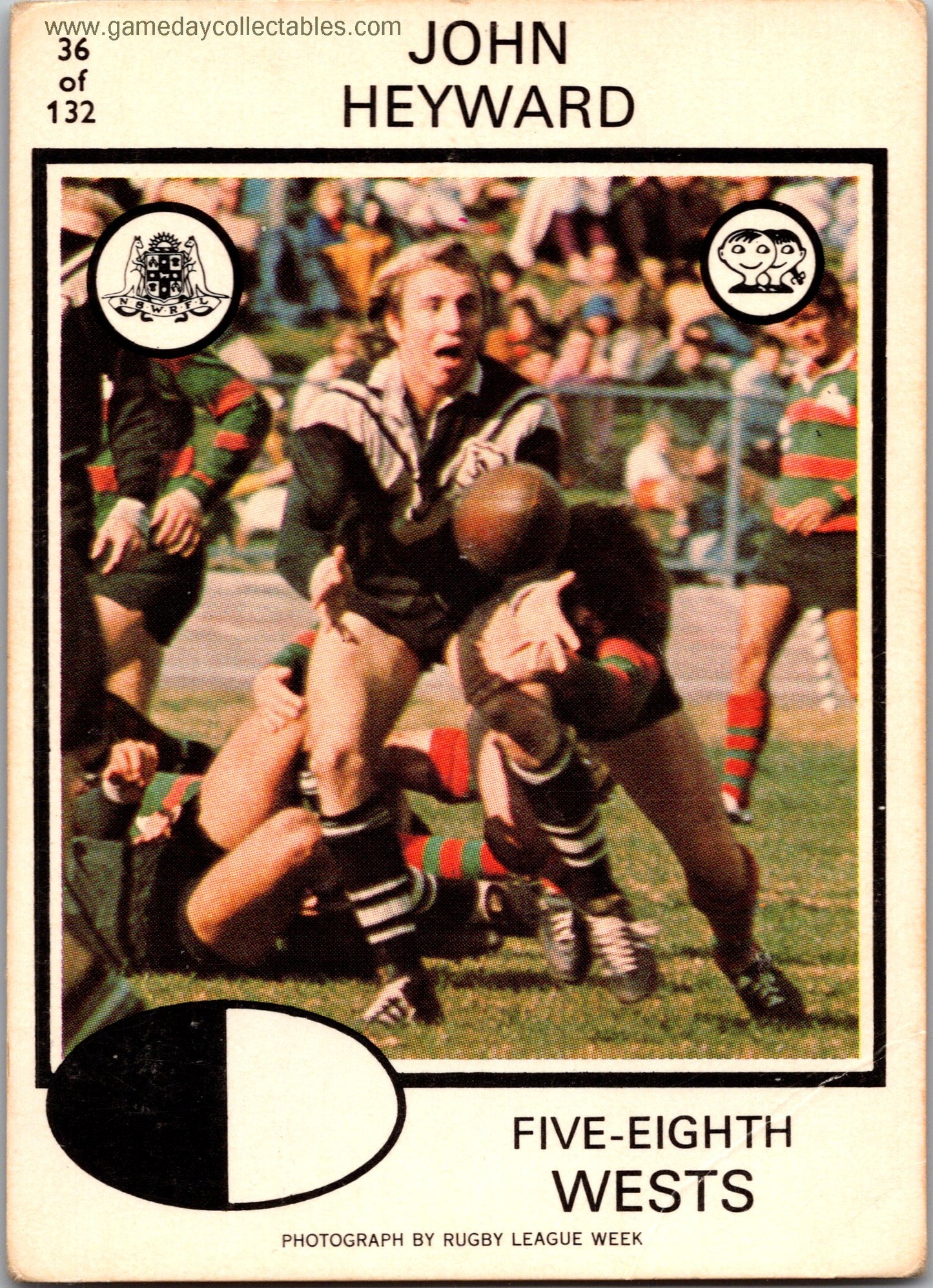 1975 SCANLENS - 036 John Heyward - Western Suburbs Magpies