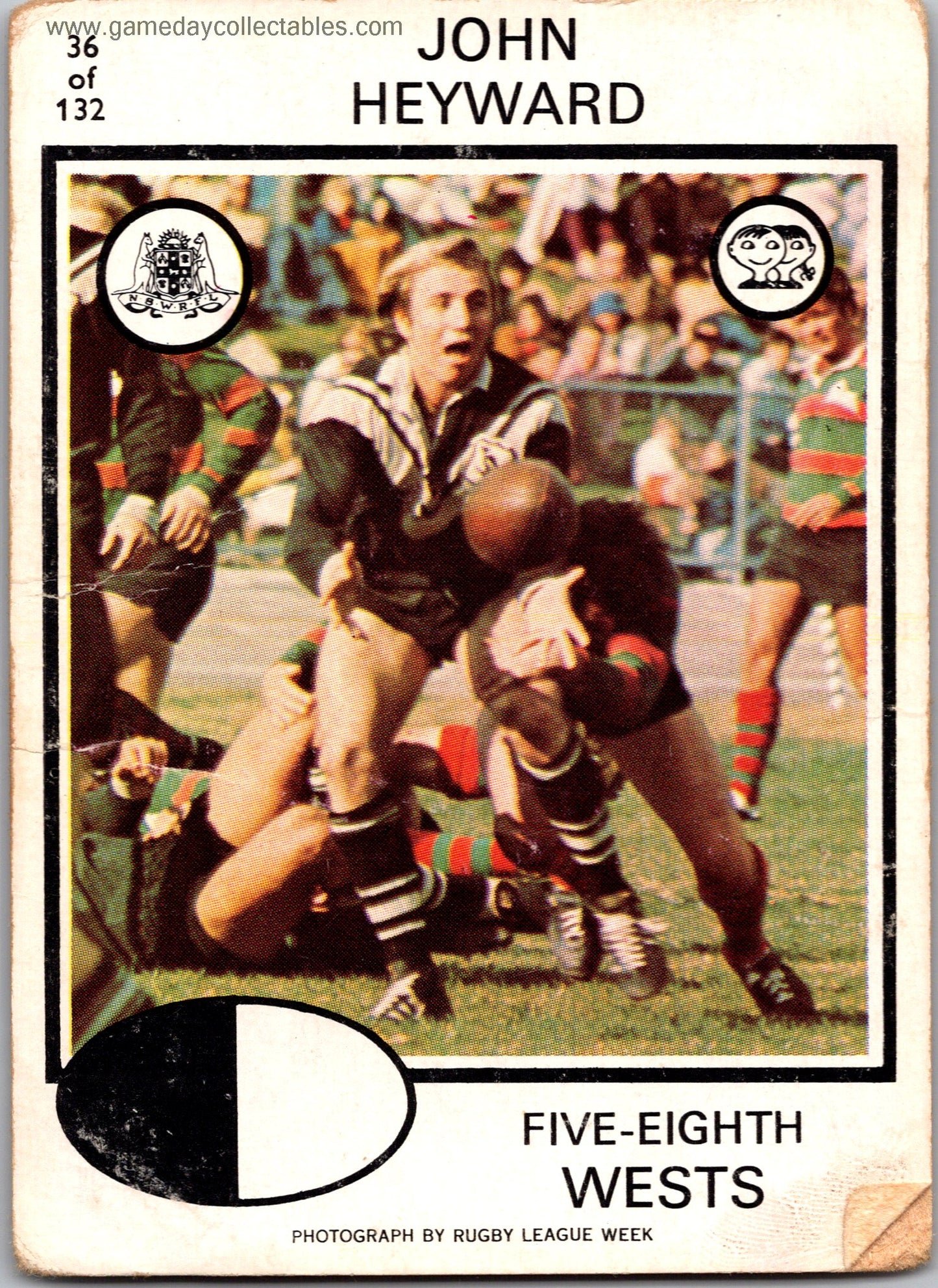 1975 SCANLENS - 036 John Heyward - Western Suburbs Magpies