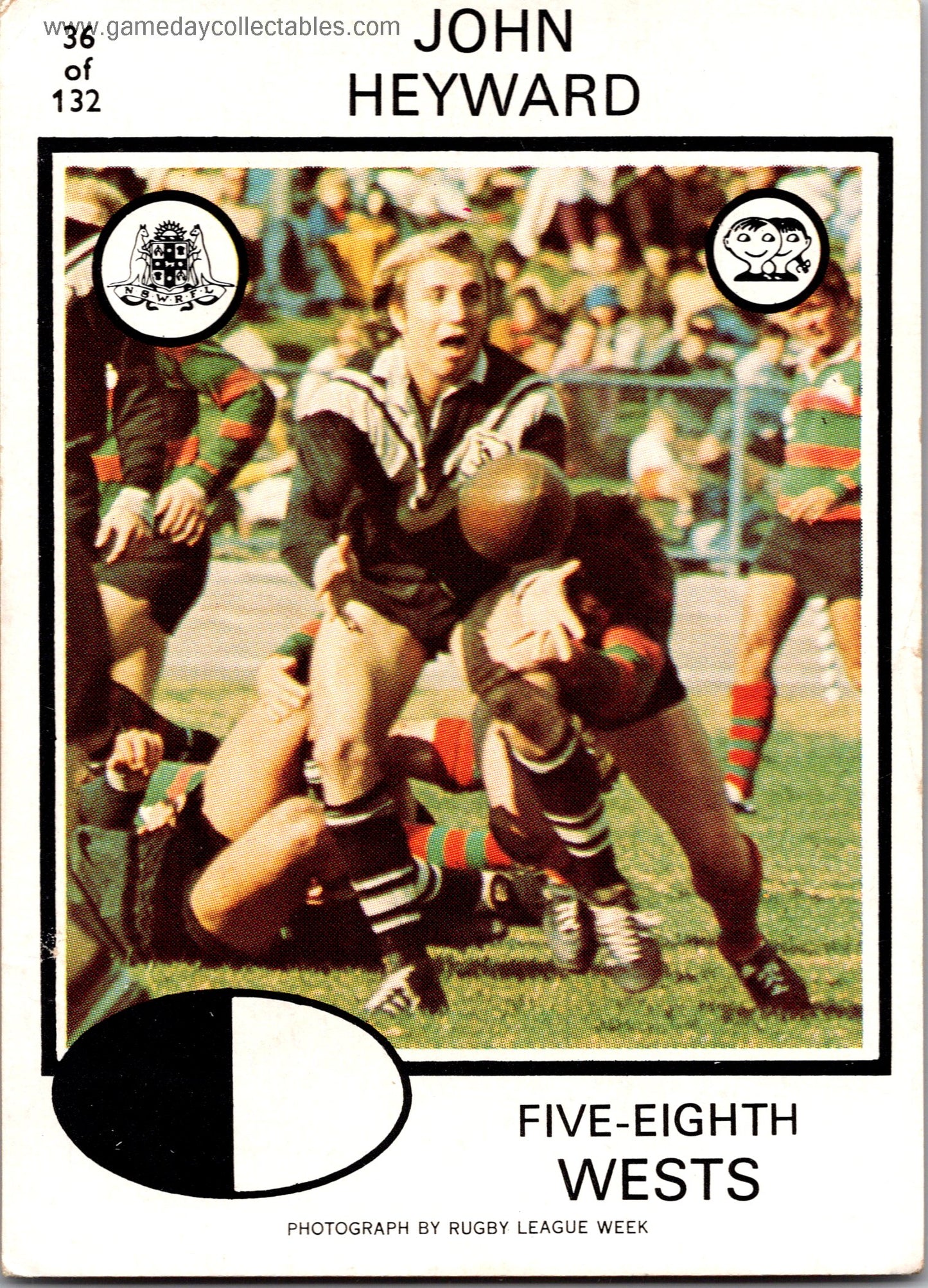 1975 SCANLENS - 036 John Heyward - Western Suburbs Magpies