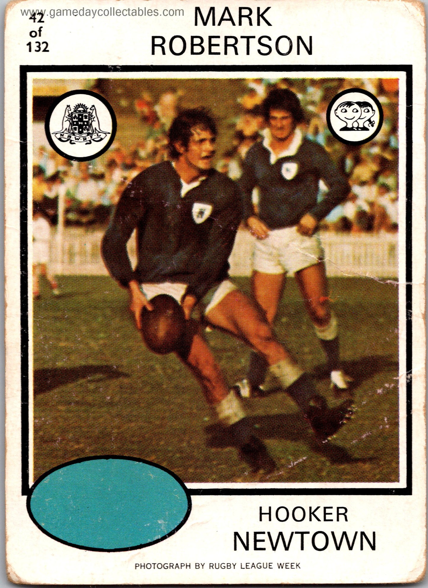 1975 SCANLENS - 042 Mark Robertson - Newtown Jets