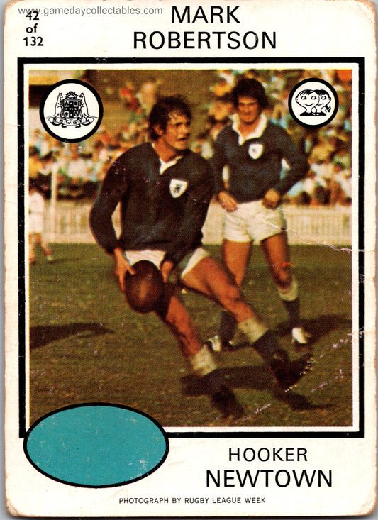 1975 SCANLENS - 042 Mark Robertson - Newtown Jets