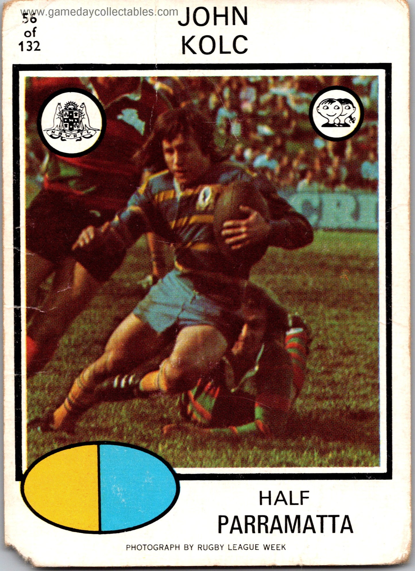 1975 SCANLENS - 056 John Kolc - Parramatta Eels
