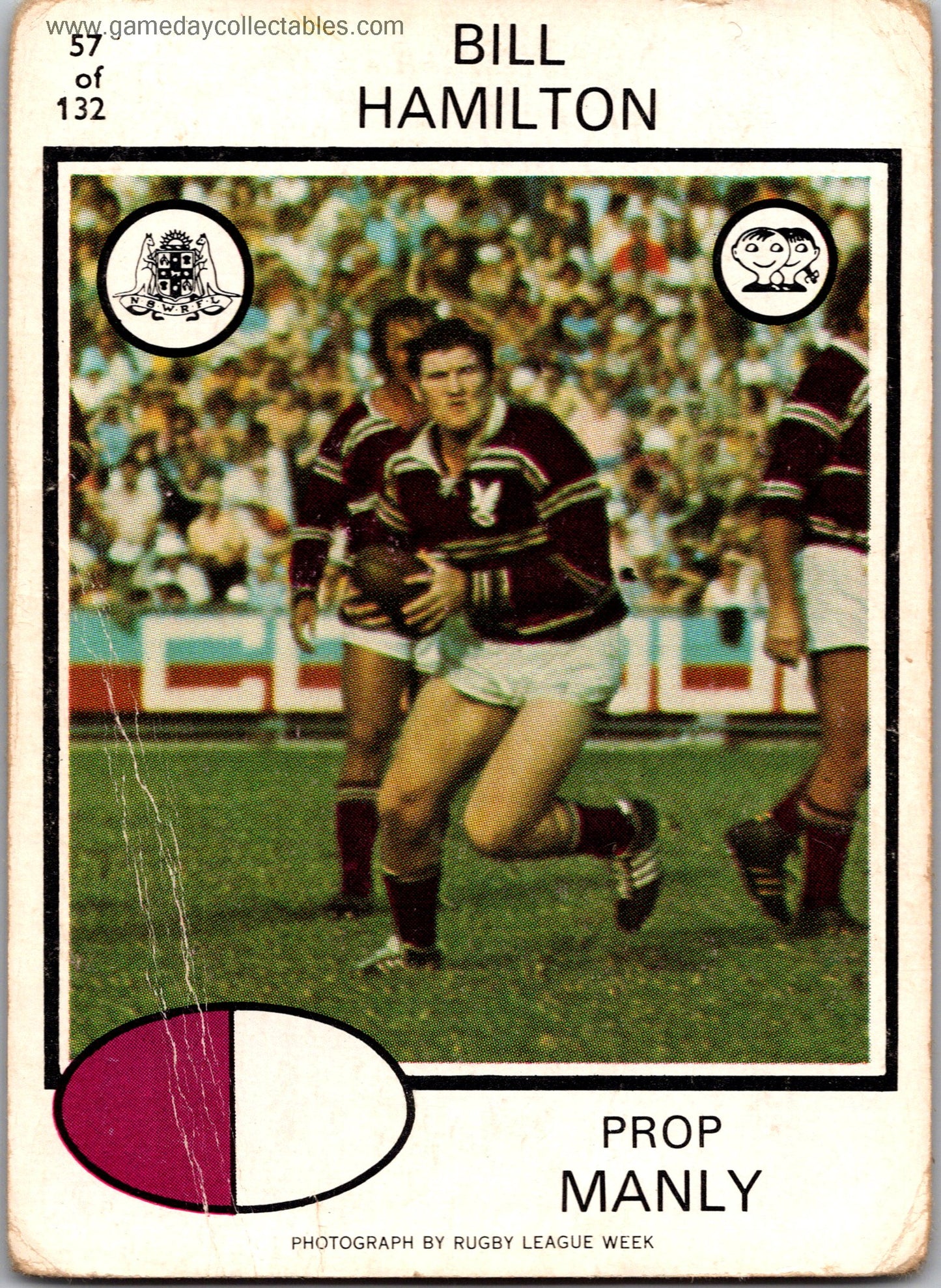 1975 SCANLENS - 057 Bill Hamilton - Manly Warringah Sea Eagles