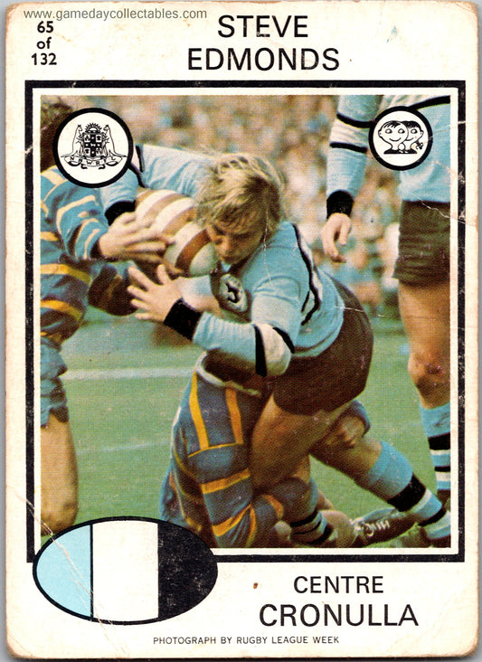 1975 SCANLENS - 062 Steve Edmonds - Cronulla Sharks