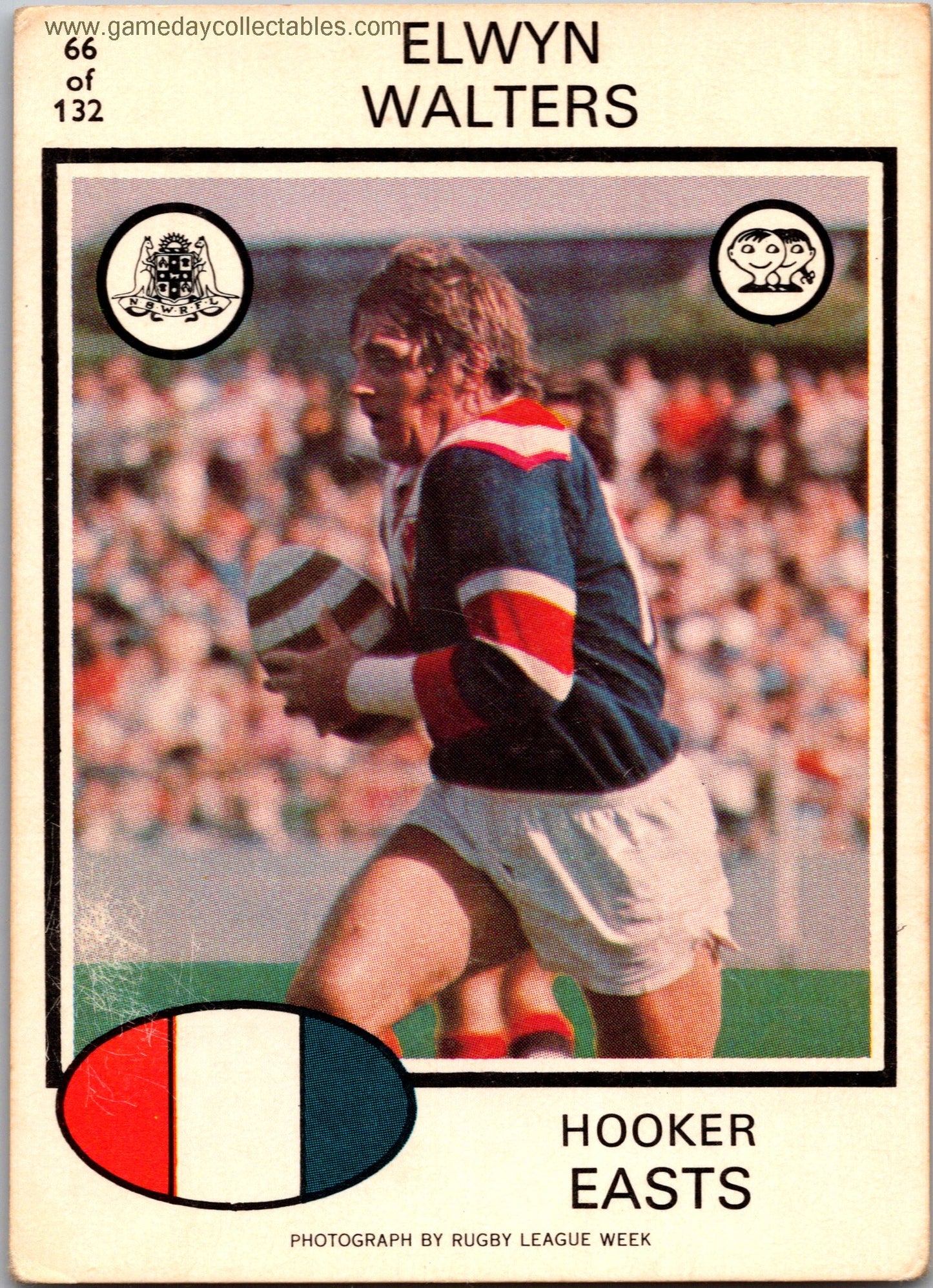 1975 SCANLENS - 066 Elwyn Walters - Eastern Suburbs Roosters