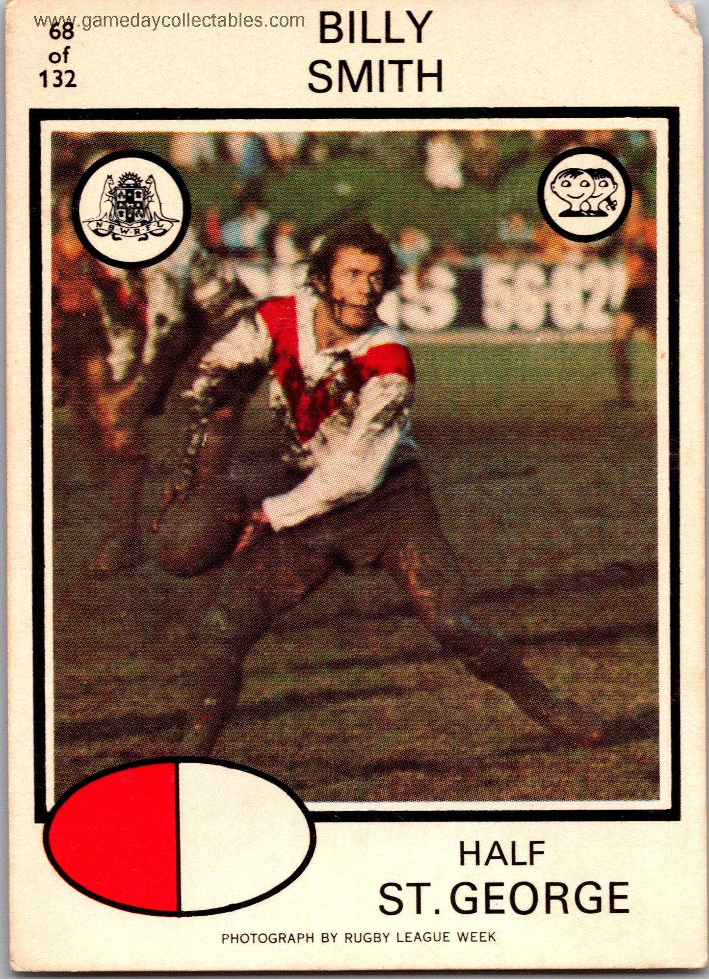 1975 SCANLENS - 068 Billy Smith - St Geogre Dragons