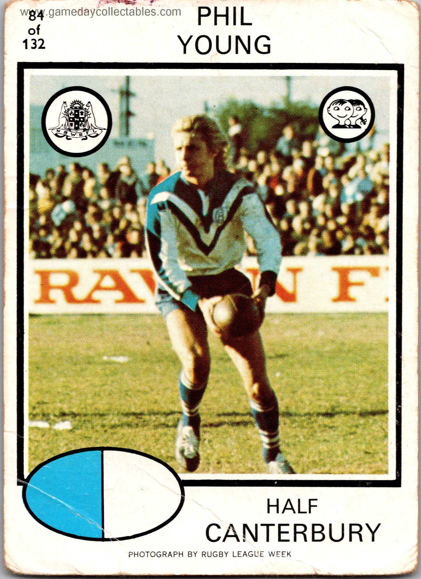 1975 SCANLENS - 084 Phil Young - Canterbury