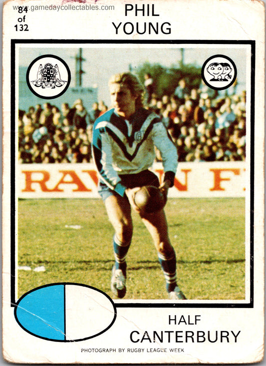 1975 SCANLENS - 084 Phil Young - Canterbury