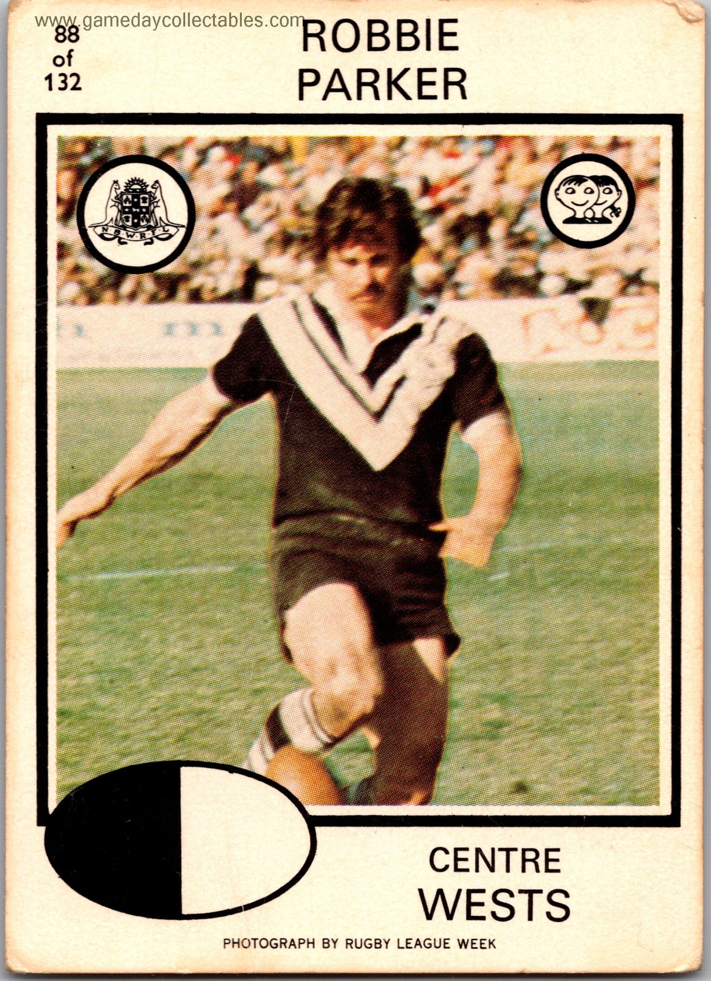 1975 SCANLENS - 088 Robbie Parker - Western Suburbs Magpies