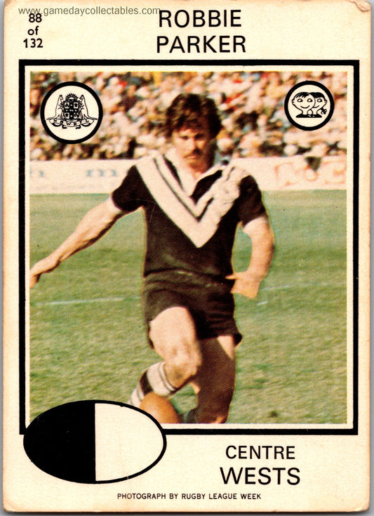 1975 SCANLENS - 088 Robbie Parker - Western Suburbs Magpies