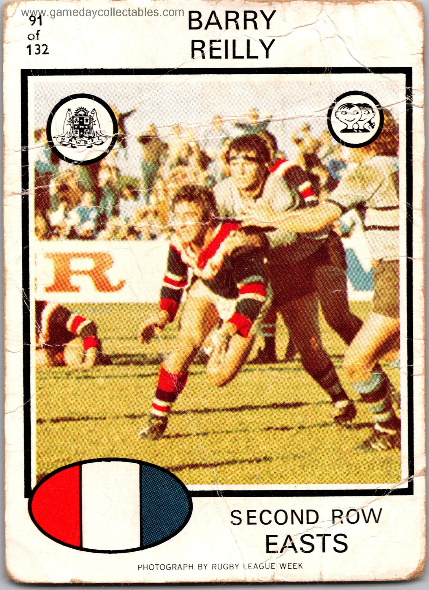 1975 SCANLENS - 091 Barry Reilly - Eastern Suburbs Roosters