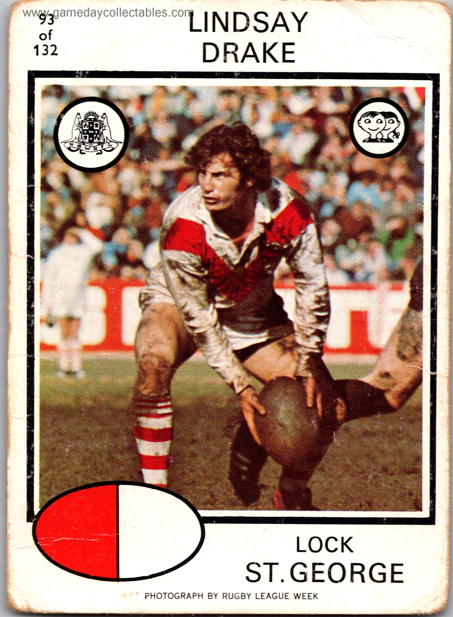 1975 SCANLENS - 092 Lindsay Drake - St George Dragons