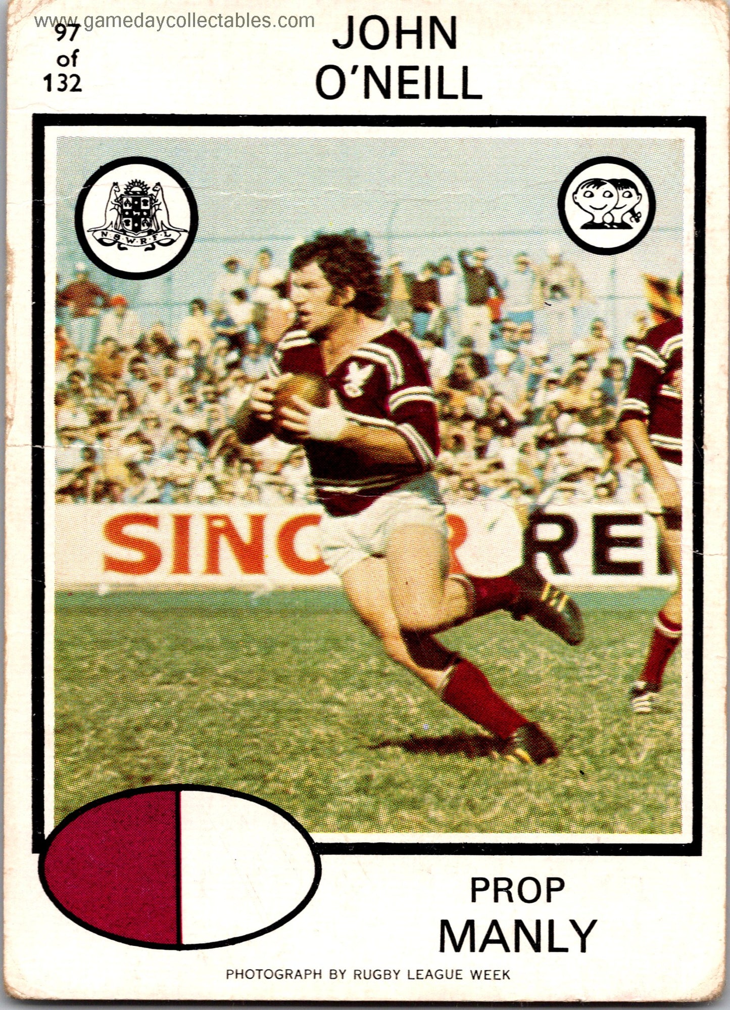1975 SCANLENS - 097 John O'Neill - Manly Warringah Sea Eagles