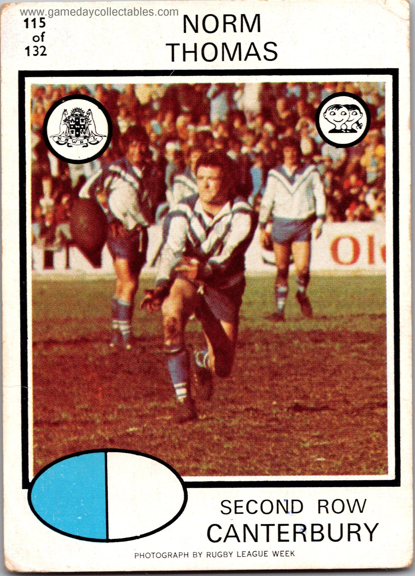 1975 SCANLENS - 115 Norm Thomas - Canterbury