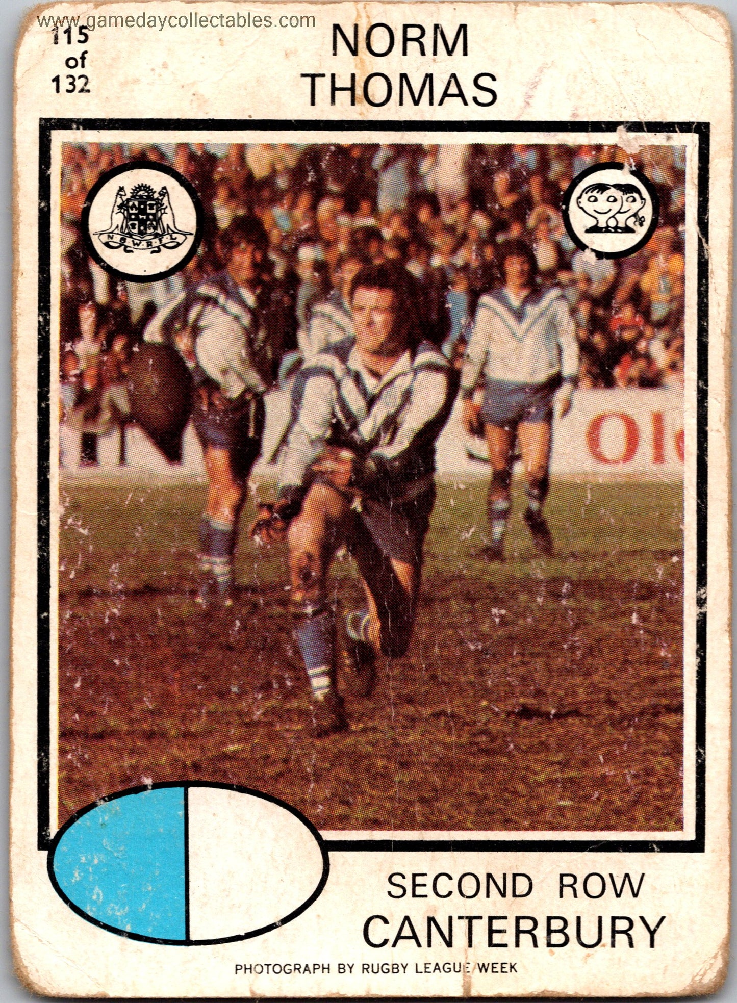 1975 SCANLENS - 115 Norm Thomas - Canterbury