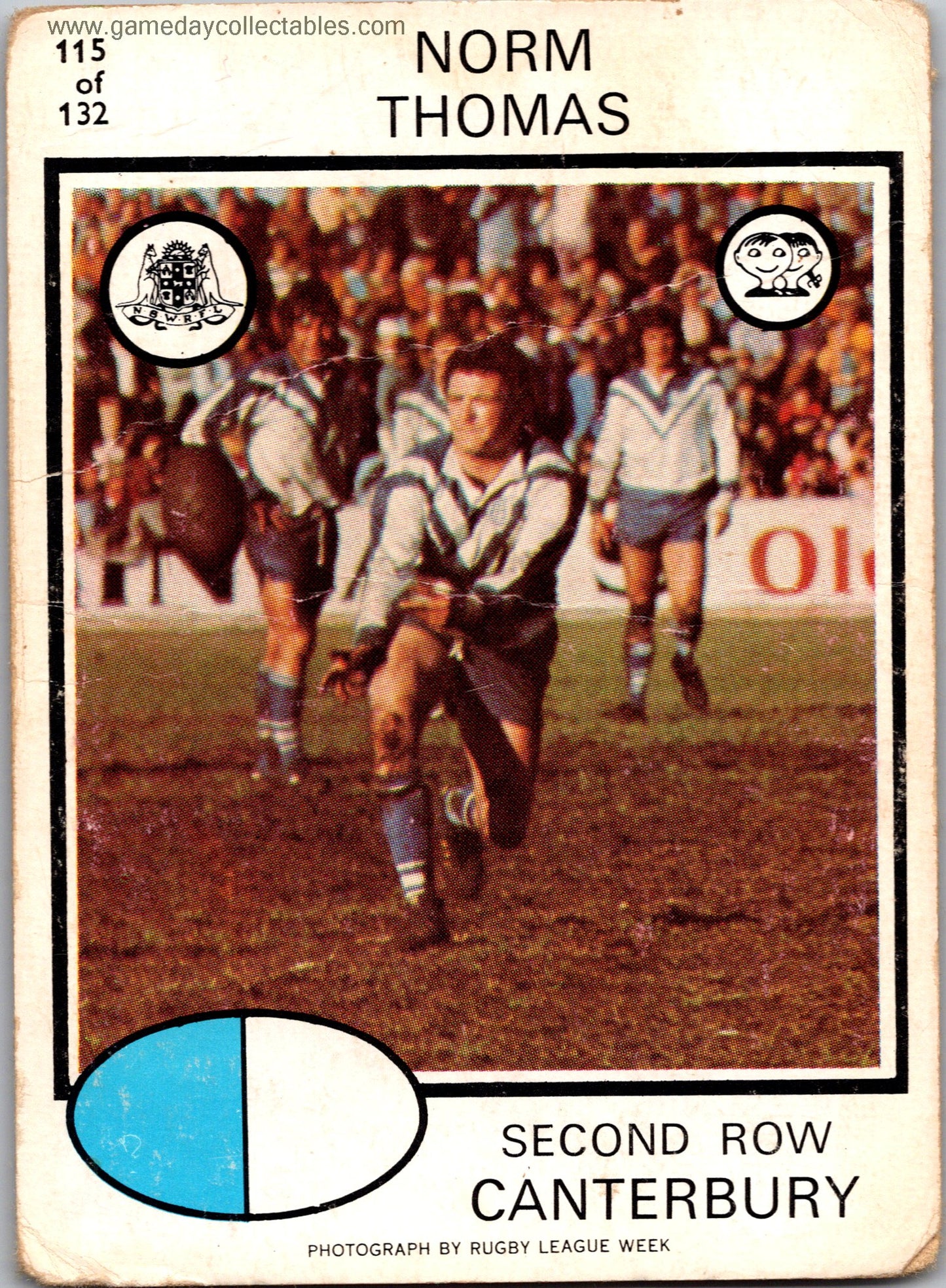 1975 SCANLENS - 115 Norm Thomas - Canterbury