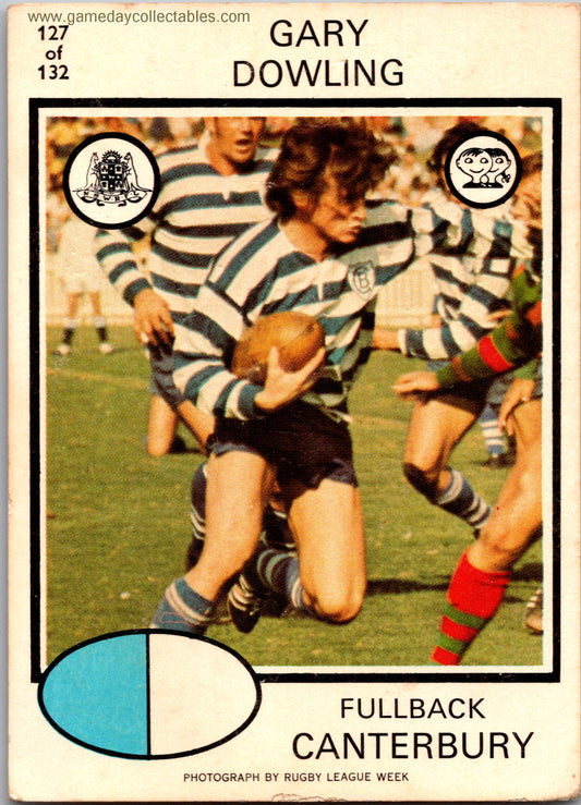 1975 SCANLENS - 127 Gary Dowling - Canterbury