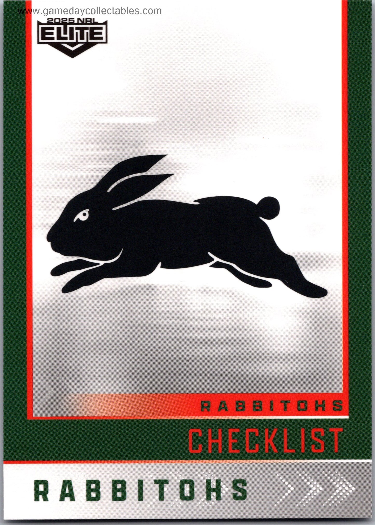 2025 NRL Elite Common - 109 Logo/Checklist - South Sydney Rabbitohs