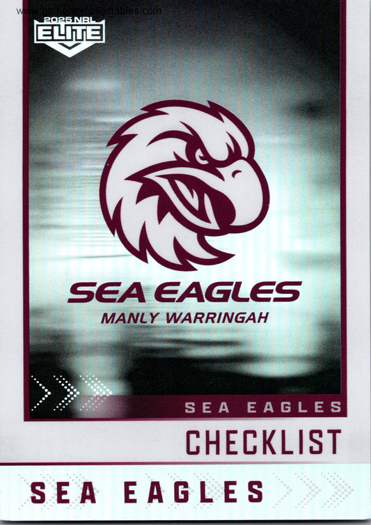 2025 NRL Elite Silver Specials – S055 Team Logo/Checklist - Manly Warringah Sea Eagles