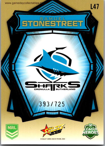 2026 NRL League Heroes Luminous Gold Back - L047 Samuel Stonestreet - Cronulla Sharks