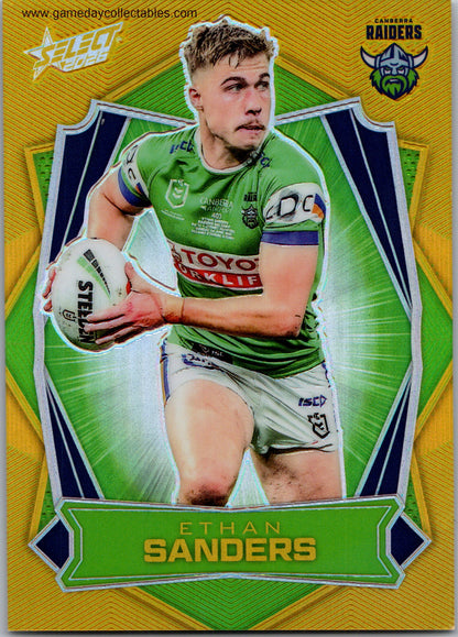 2026 NRL League Heroes Luminous Gold Back - L015 Ethan Sanders - Canberra Raiders