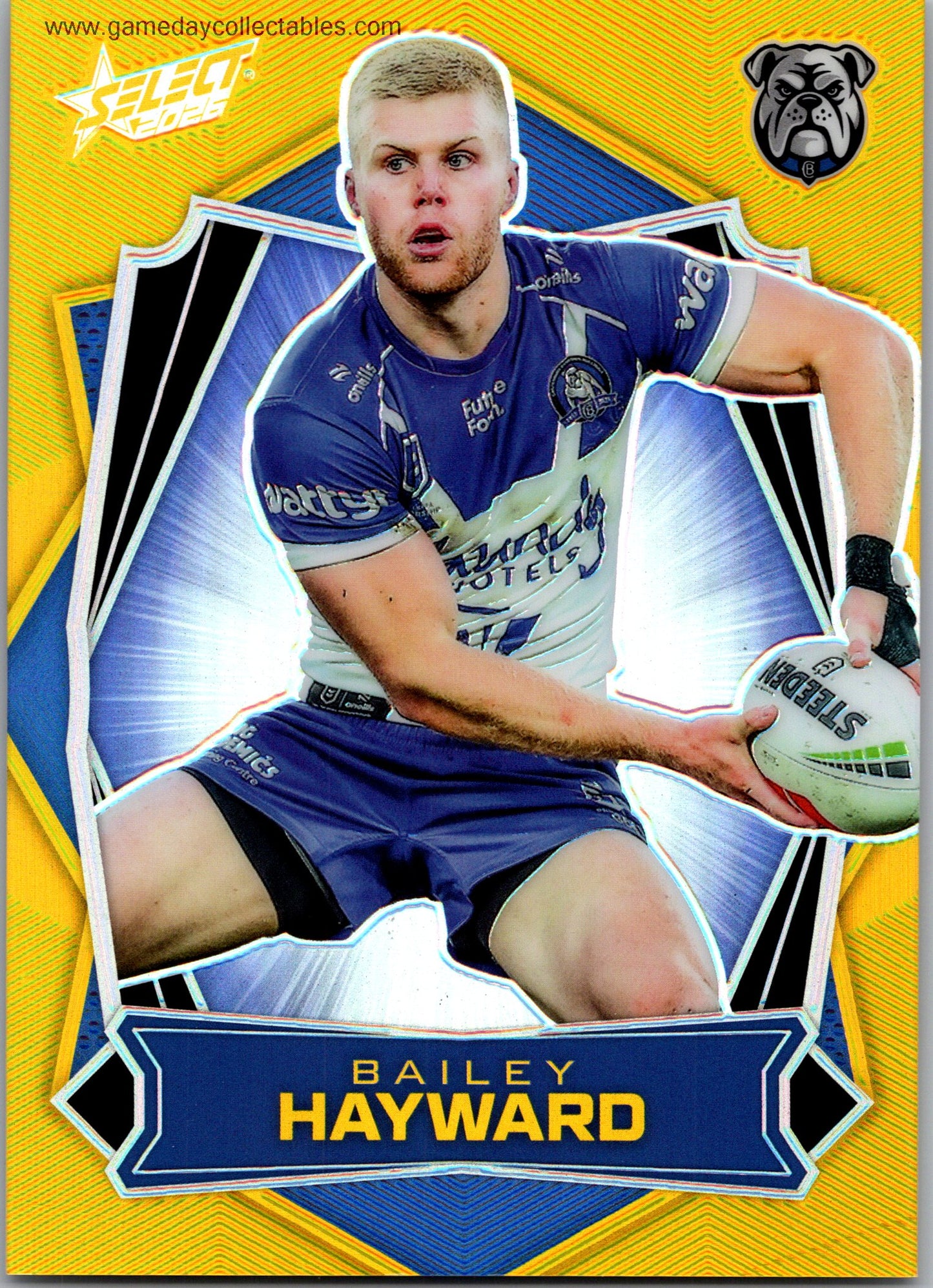2026 NRL League Heroes Luminous Gold Back - L028 Bailey Hayward - Canterbury Bulldogs