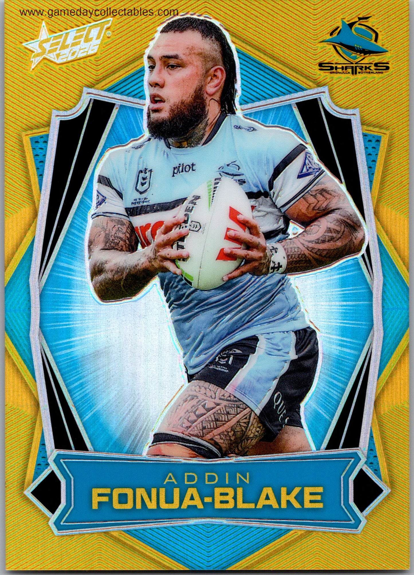 2026 NRL League Heroes Luminous Gold Back - L039 Addin Fonua-Blake - Cronulla Sharks