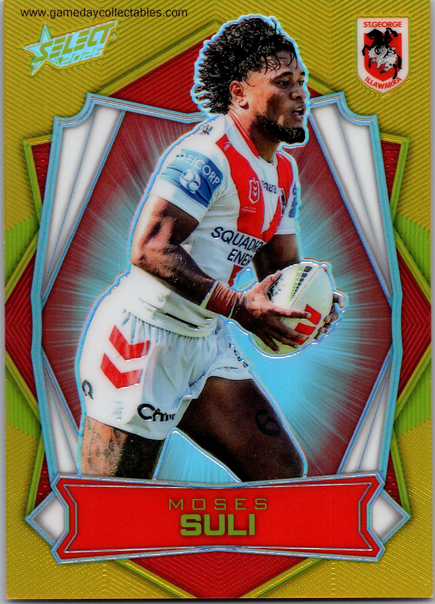 2026 NRL League Heroes Luminous Gold Back - L168 Moses Suli - St George Illawarra Dragons