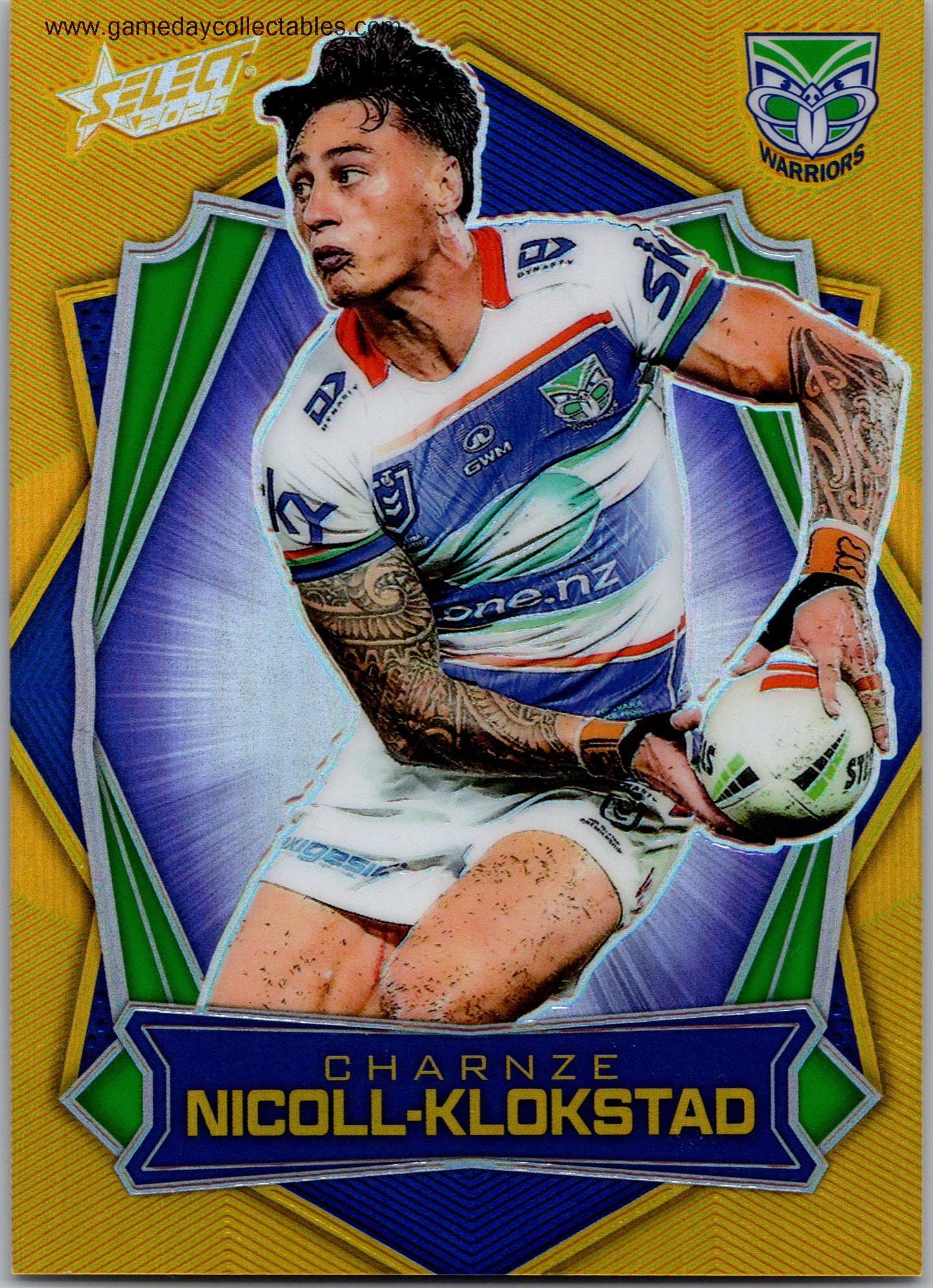 2026 NRL League Heroes Luminous Gold Back - L190 Charnze Nicoll-Klokstad - Warriors