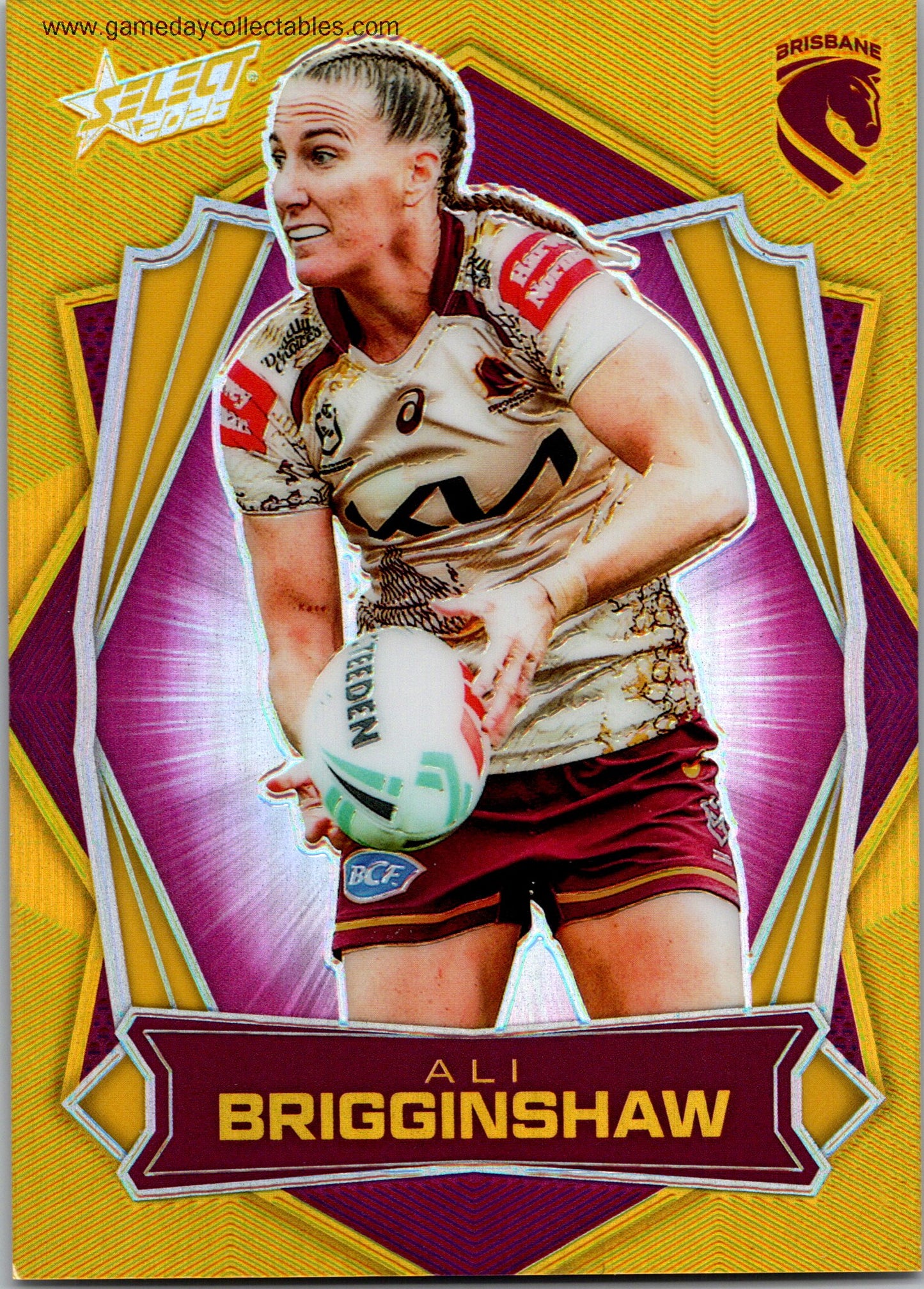 2026 NRL League Heroes Luminous Gold Back - L205 Ali Brigginshaw - Brisbane Broncos