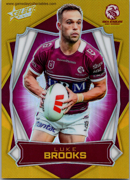2026 NRL League Heroes Luminous Gold Back - L073 Luke Brooks - Manly Warringah Sea Eagles