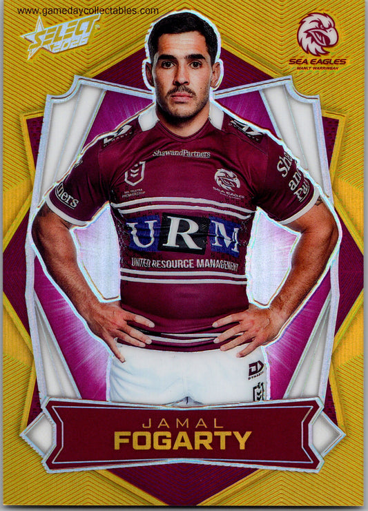 2026 NRL League Heroes Luminous Gold Back - L075 Jamal Fogerty - Manly Warringah Sea Eagles