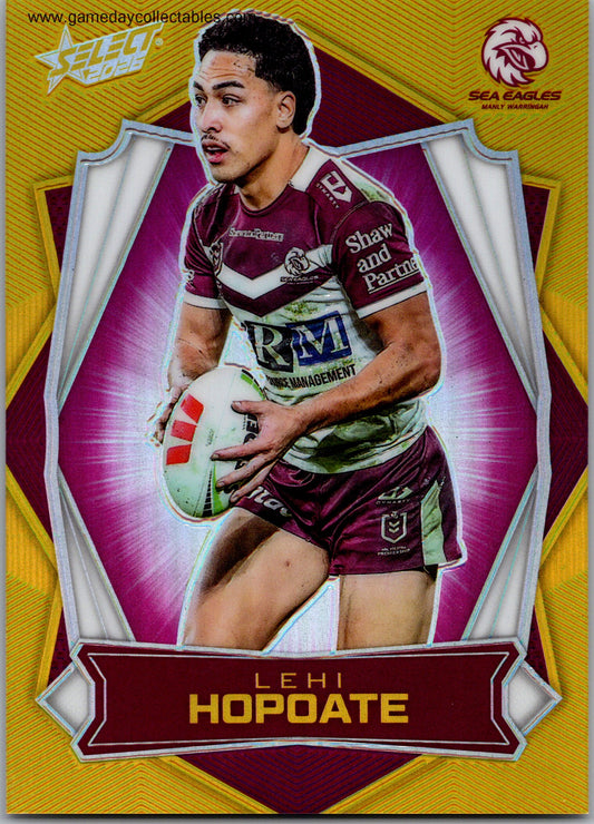 2026 NRL League Heroes Luminous Gold Back - L077 Lehi Hopoate - Manly Warringah Sea Eagles
