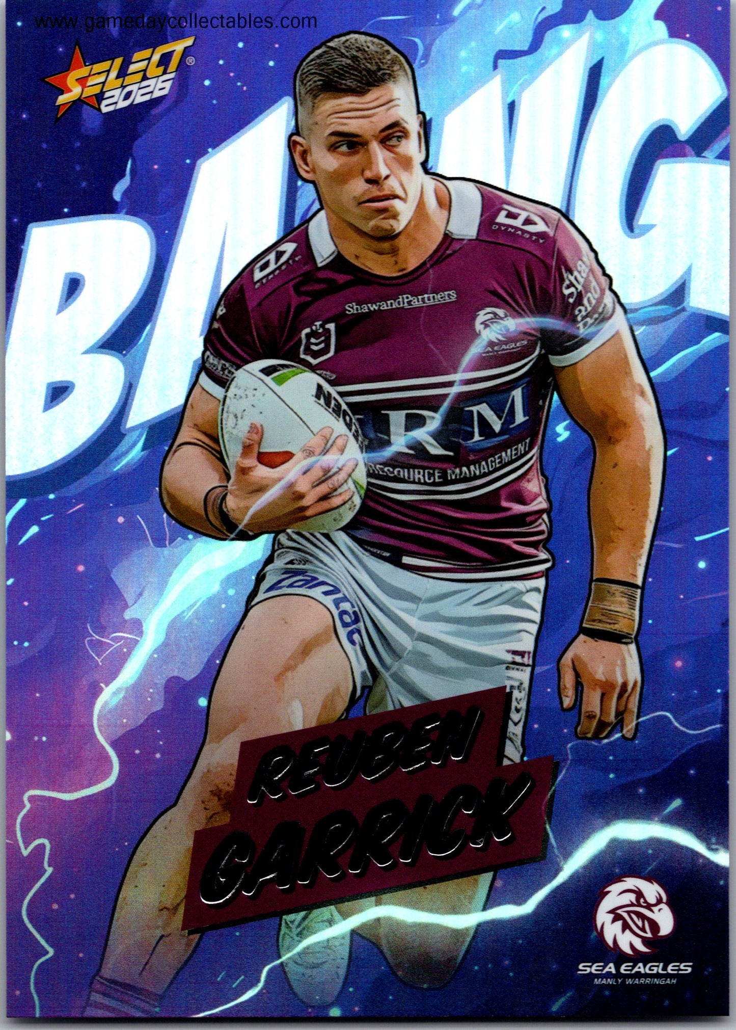 2026 NRL League Heroes Bang - B38 Reuben Garrick - Manly Warringah Sea Eagles