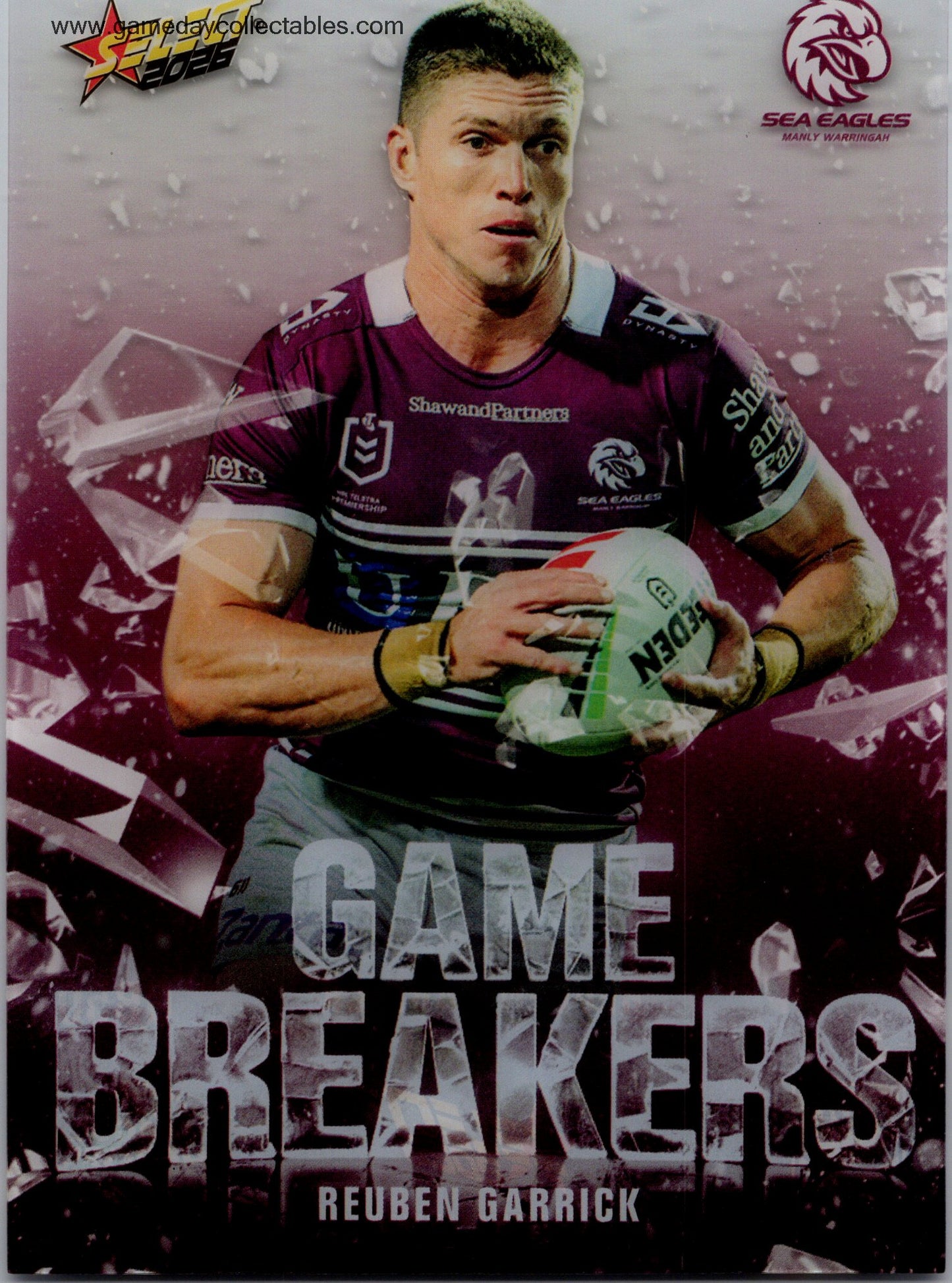 2026 NRL League Heroes Game Breakers - GB50 Reuben Garrick - Manly Warringah Sea Eagles