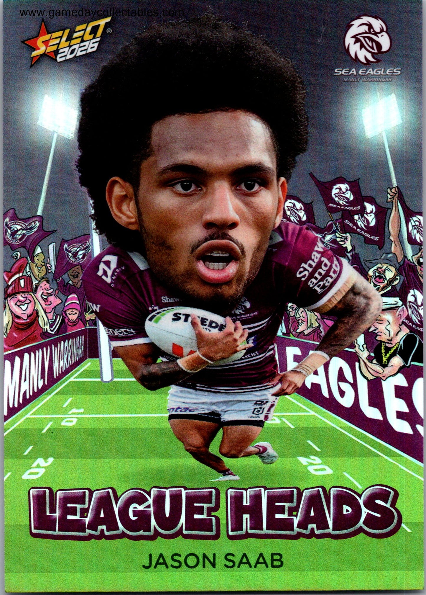 2026 NRL League Heroes League Heads - LH54 Jason Saab - Manly Warringah Sea Eagles