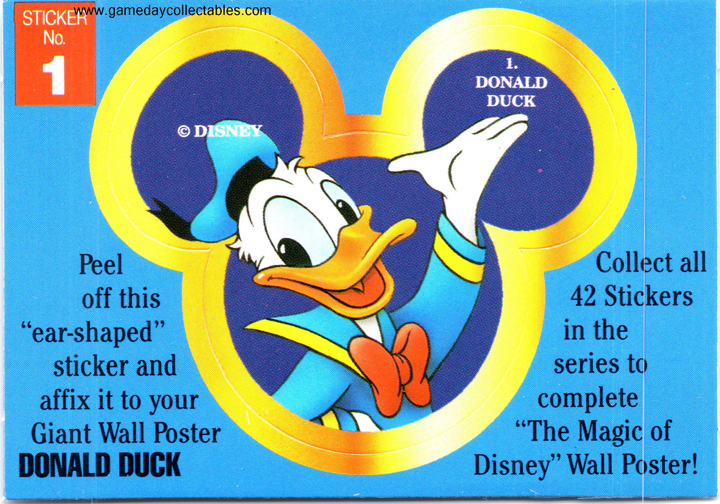 The Magic of Disney - Vintage Disney Ears Sticker Set (1992)