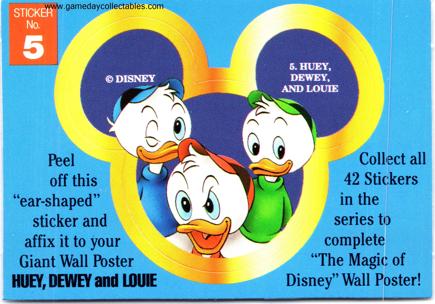 The Magic of Disney - Vintage Disney Ears Sticker Set (1992)