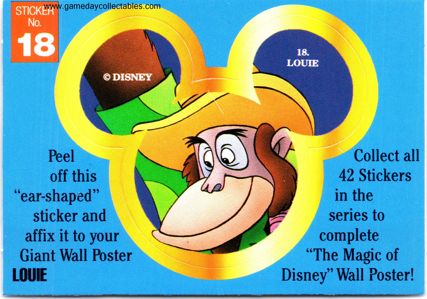 The Magic of Disney - Vintage Disney Ears Sticker Set (1992)