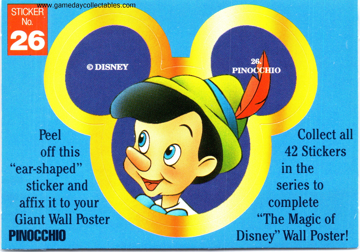 The Magic of Disney - Vintage Disney Ears Sticker Set (1992)