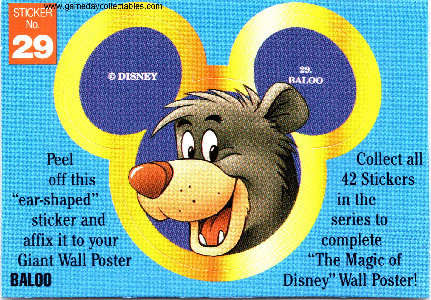 The Magic of Disney - Vintage Disney Ears Sticker Set (1992)